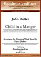 Child in a Manger Concert Band sheet music cover